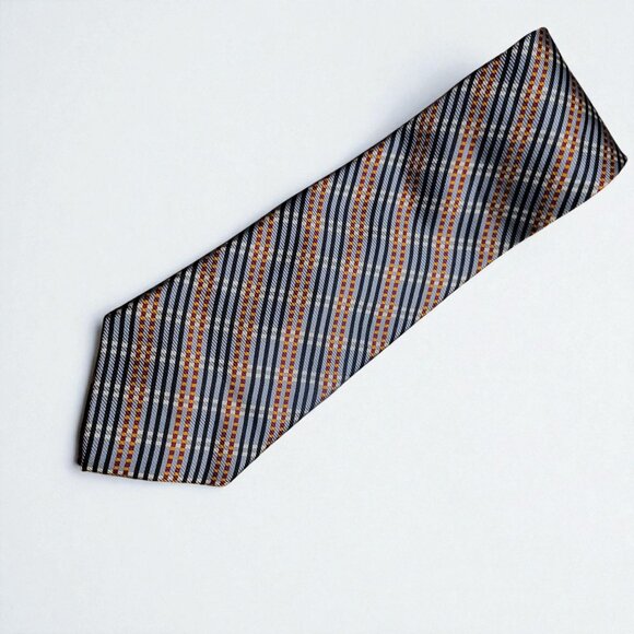 VTG Peter Paul for Nordstrom All Silk Textured Stripe Necktie - 90s/Y2K - Picture 1 of 3